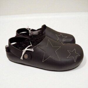 NIB Stella McCartney Black Alter Sporty Mules Buffed faux-leather
